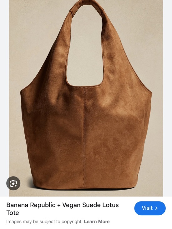Banana Republic Handbags - Banana Republic Vegan Suede Lotus Tote in Cognac Brown